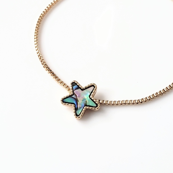 Abalone shell moon and star bracelet set - Picture 3 of 5